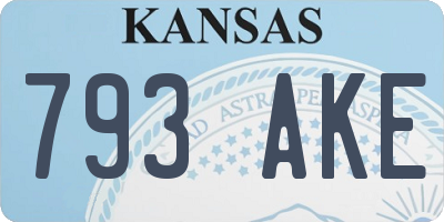 KS license plate 793AKE