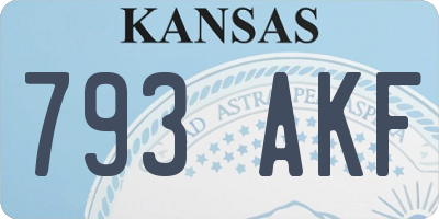 KS license plate 793AKF