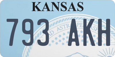 KS license plate 793AKH