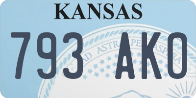 KS license plate 793AKO