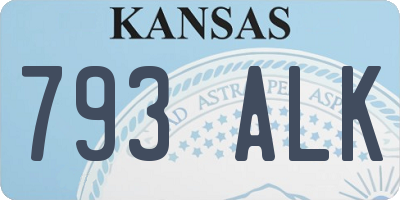 KS license plate 793ALK