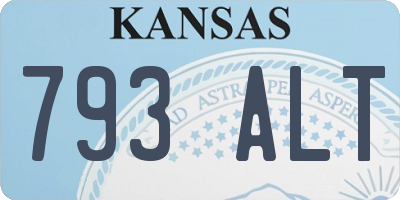 KS license plate 793ALT