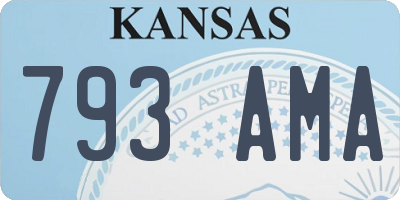 KS license plate 793AMA