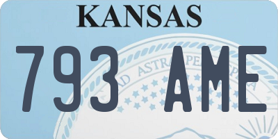 KS license plate 793AME