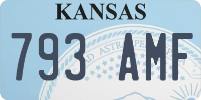 KS license plate 793AMF