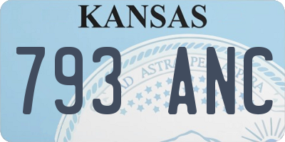KS license plate 793ANC