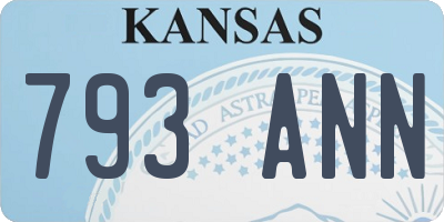 KS license plate 793ANN