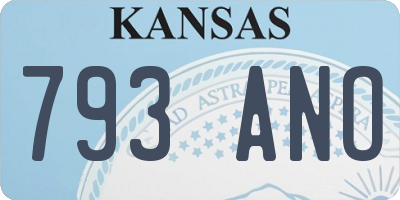 KS license plate 793ANO