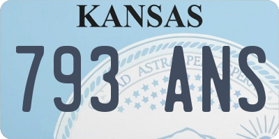 KS license plate 793ANS