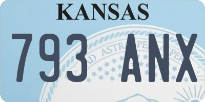 KS license plate 793ANX