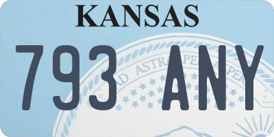 KS license plate 793ANY