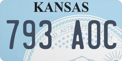 KS license plate 793AOC