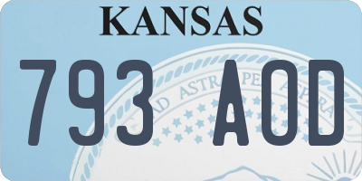 KS license plate 793AOD