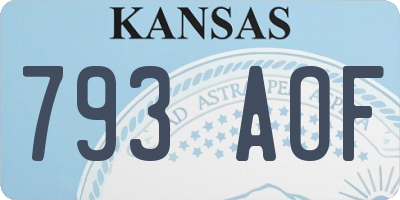 KS license plate 793AOF