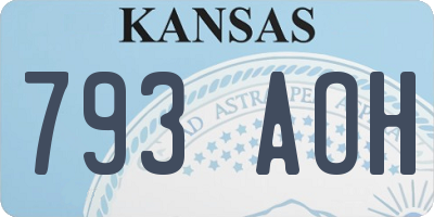 KS license plate 793AOH