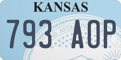 KS license plate 793AOP