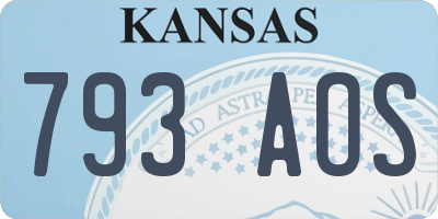 KS license plate 793AOS