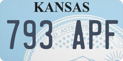 KS license plate 793APF