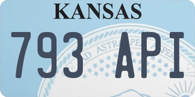 KS license plate 793API
