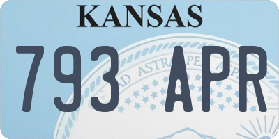 KS license plate 793APR