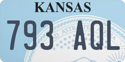 KS license plate 793AQL