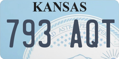 KS license plate 793AQT