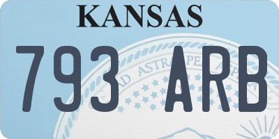 KS license plate 793ARB