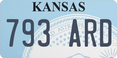 KS license plate 793ARD