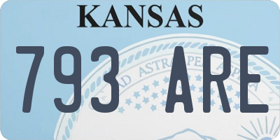 KS license plate 793ARE