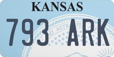 KS license plate 793ARK