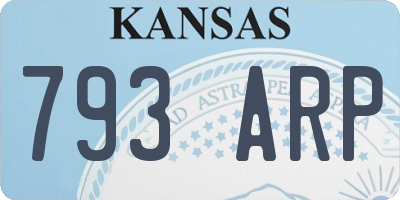 KS license plate 793ARP