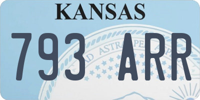 KS license plate 793ARR