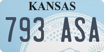 KS license plate 793ASA
