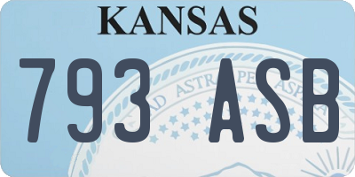 KS license plate 793ASB