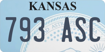 KS license plate 793ASC