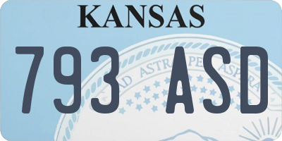 KS license plate 793ASD