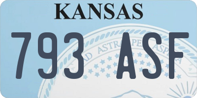 KS license plate 793ASF