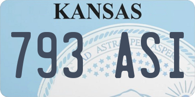 KS license plate 793ASI