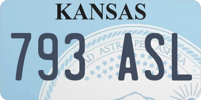 KS license plate 793ASL