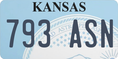 KS license plate 793ASN