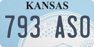 KS license plate 793ASO