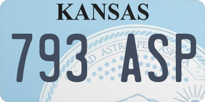 KS license plate 793ASP