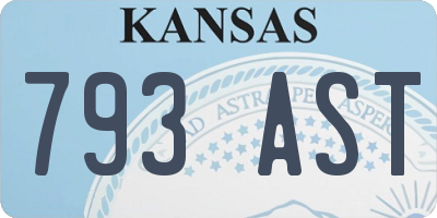 KS license plate 793AST