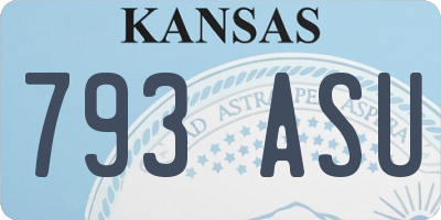 KS license plate 793ASU