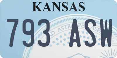 KS license plate 793ASW
