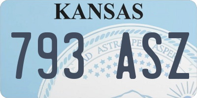 KS license plate 793ASZ
