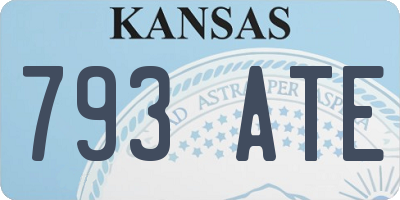 KS license plate 793ATE