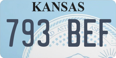 KS license plate 793BEF