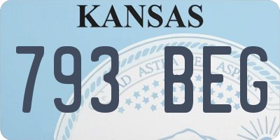 KS license plate 793BEG