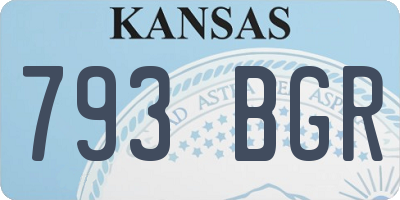 KS license plate 793BGR